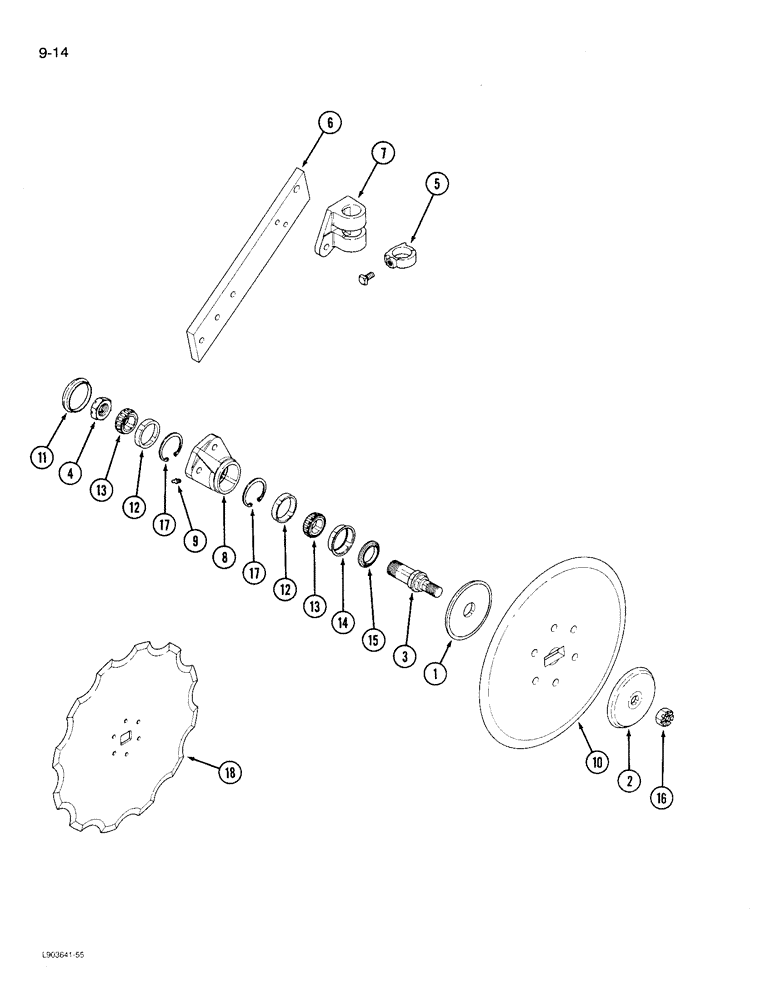 Схема запчастей Case IH 770 - (9-14) - ROLLING COLTER, SHEAR BOLT TYPE 