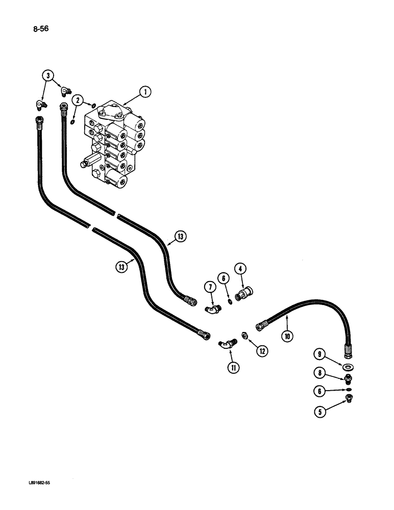 Схема запчастей Case IH 1670 - (8-56) - REEL FORE AND AFT SYSTEM (07) - HYDRAULICS