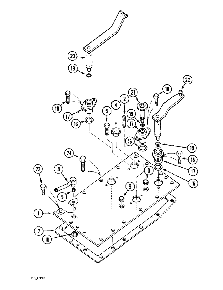 Схема запчастей Case IH 3220 - (6-010) - CLUTCH HOUSING TOP COVER, TRACTOR WITH CAB (06) - POWER TRAIN