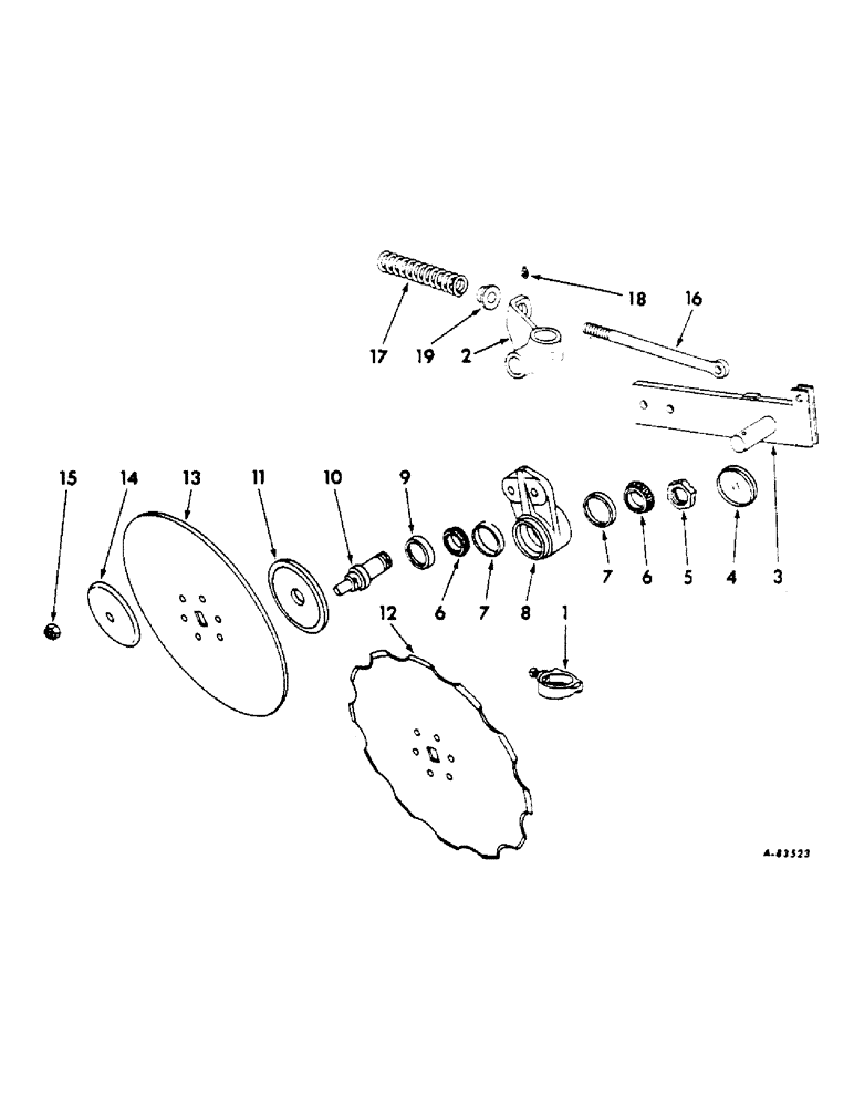 Схема запчастей Case IH 60L - (D-07) - HEAVY-DUTY ROLLING COLTER, CUSHION SPRING TYPE, ONE PER FURROW 