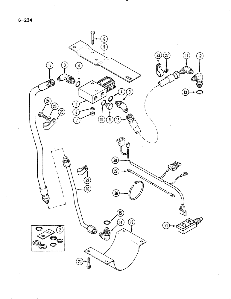 Схема запчастей Case IH 485 - (6-234) - TORQUE AMPLIFIER DUMP VALVE (06) - POWER TRAIN