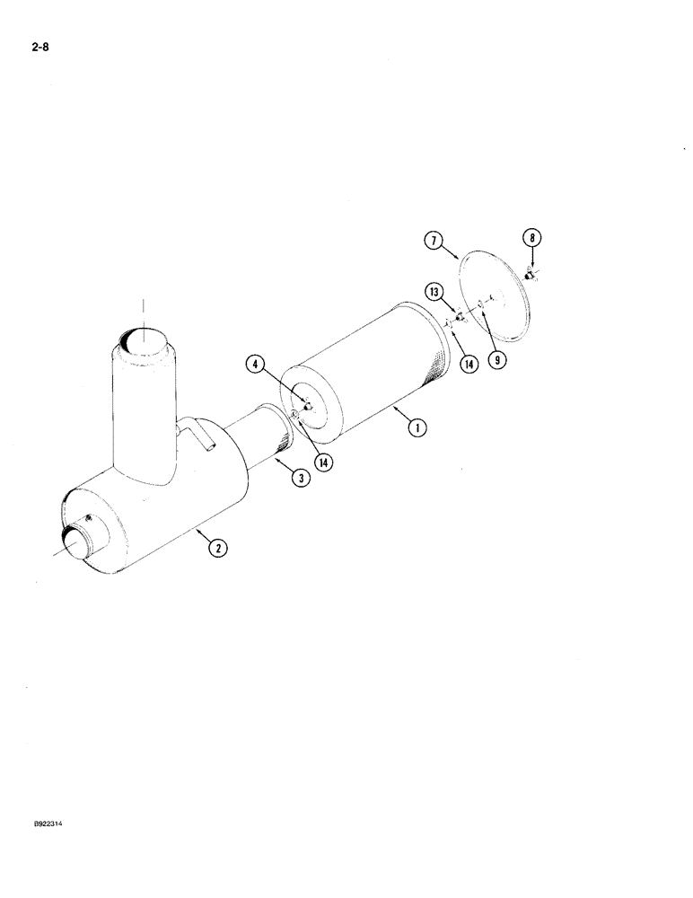 Схема запчастей Case IH 9230 - (2-008) - AIR CLEANER ASSEMBLY (02) - ENGINE