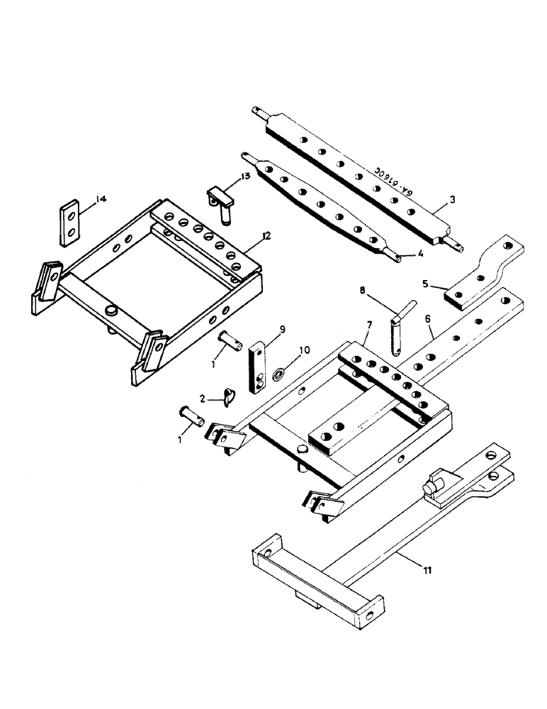 Схема запчастей Case IH 733 - (09-02) - DRAWBARS (12) - FRAME