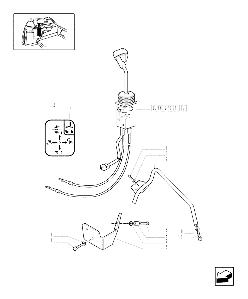 Схема запчастей Case IH JX1090U - (1.96.2/01) - (VAR.389/1) TWO FRONT CONTROL VALVES FOR REAR "BOSCH" CONTROL VALVES - JOYSTICK - D4936 (10) - OPERATORS PLATFORM/CAB