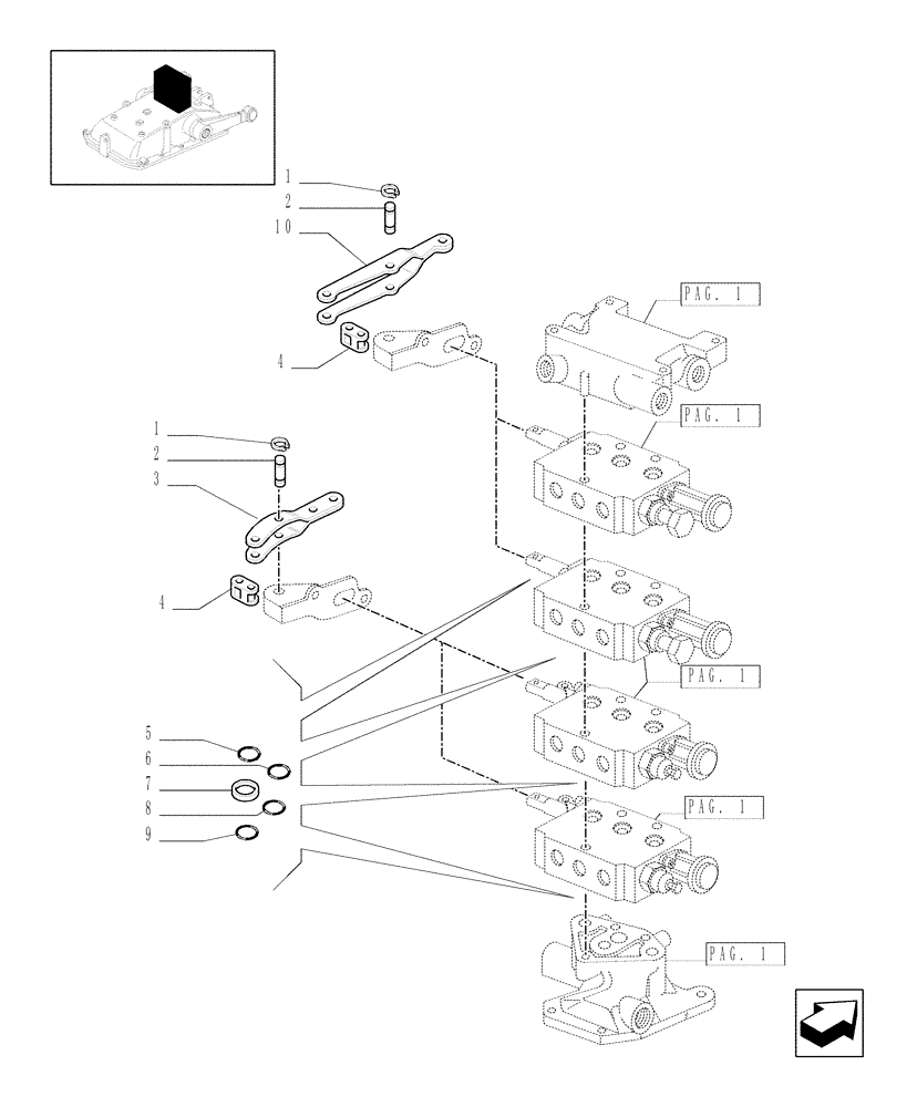 Схема запчастей Case IH JX1070C - (1.82.7/12[02]) - (VAR.166) 4 REMOTE VALVES FOR EDC - RINGS - C5484 (07) - HYDRAULIC SYSTEM