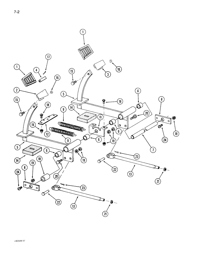 Схема запчастей Case IH 1844 - (7-02) - MASTER BRAKE CONTROLS (03) - POWER TRAIN