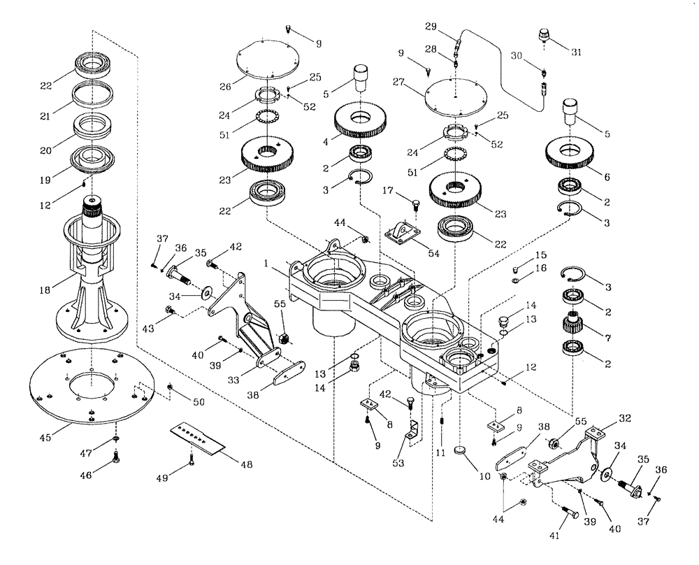 Схема запчастей Case IH 7700 - (A04[01]) - GEARBOX {BASECUTTER} Mainframe & Functioning Components