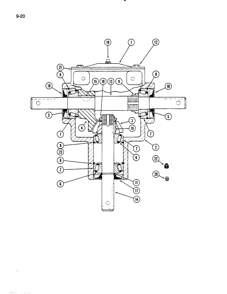 Схема запчастей Case IH 72RS - (9-020) - GEARBOX ASSEMBLY, 72RS MOWER (03) - CHASSIS/MOUNTED EQUIPMENT