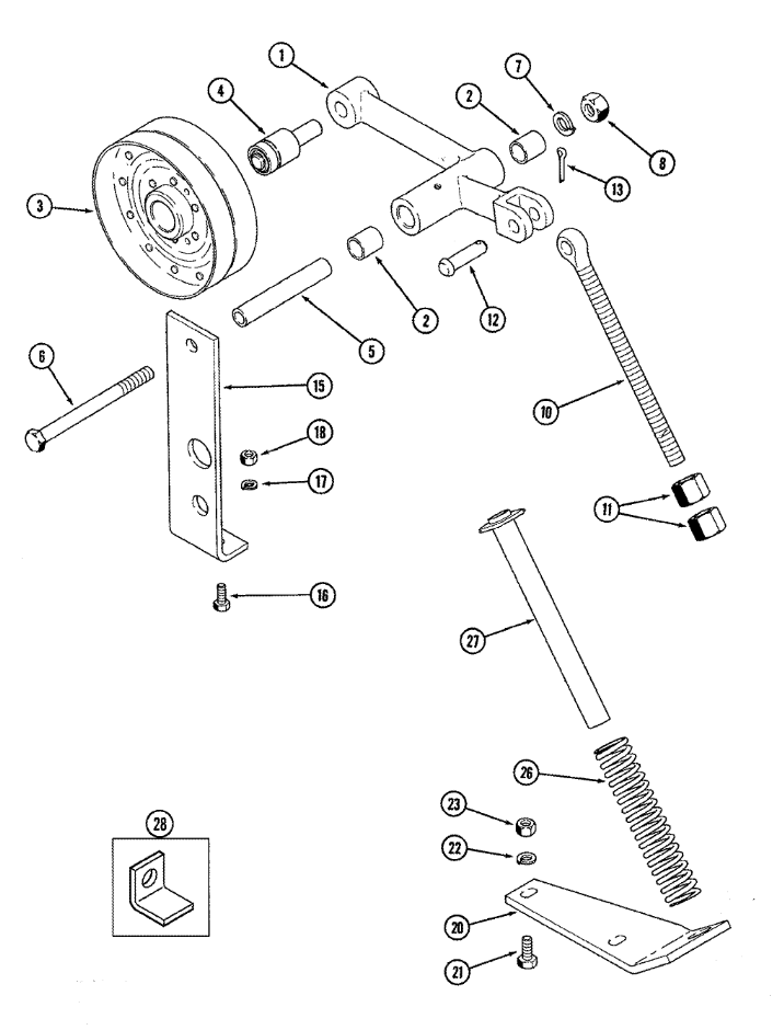 Схема запчастей Case IH 625 - (74.141.10) - FRONT FAN IDLER PULLEY LINKAGE (74) - CLEANING