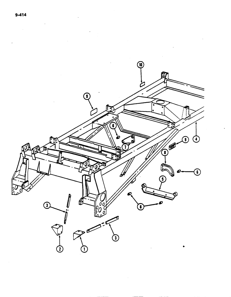 Схема запчастей Case IH 782 - (9-414) - MAIN FRAME AND RELATED PARTS (09) - CHASSIS ATTACHMENTS