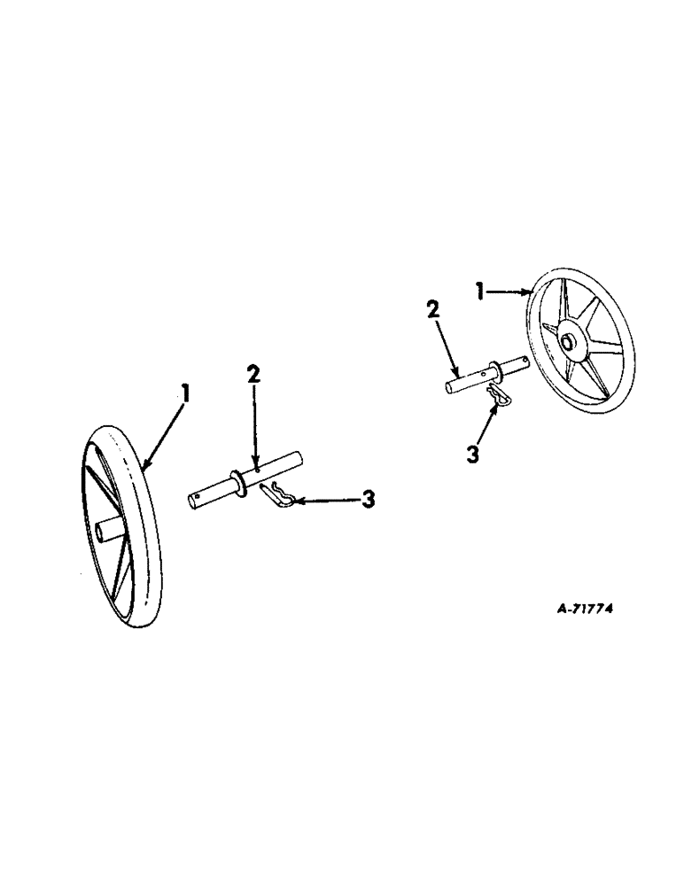 Схема запчастей Case IH 55 - (B-96[A]) - NARROW-ROW ROW-CROP UNIT (TWO-ROW) - TRANSPORT WHEEL ATTACHMENT / PRODUCT GRAPHICS (58) - ATTACHMENTS/HEADERS