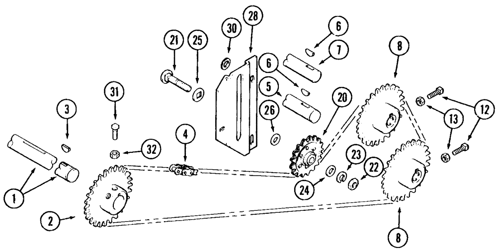 Схема запчастей Case IH 2377 - (09D-15) - TAILINGS - ELEVATOR DRIVE (16) - GRAIN ELEVATORS & AUGERS