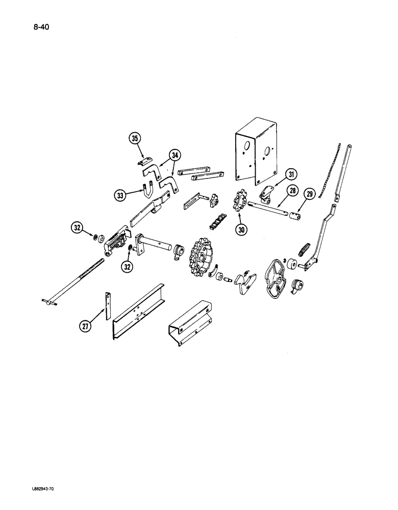 Схема запчастей Case IH 6200 - (8-40) - POWER LIFT, CONTD (08) - HYDRAULICS