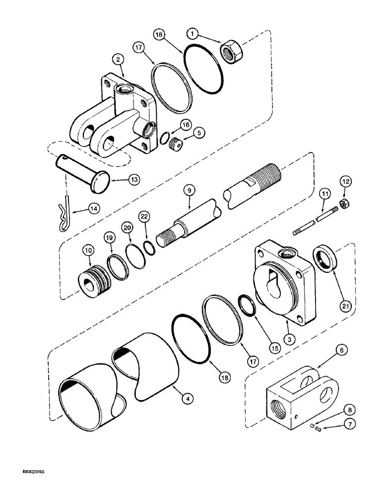 Схема запчастей Case IH 955 - (8-118) - ASSIST WHEEL CYLINDER, 8 ROW WIDE & 12 ROW NARROW - VERTICAL FOLD (08) - HYDRAULICS