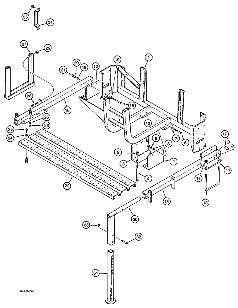 Схема запчастей Case IH 955 - (9C-04) - MODULE FRAME, PLATFORM, STEP & SUPPORT STAND, 6/11 ROW & 8/15 ROW SOLID ROW CROP (09) - CHASSIS/ATTACHMENTS