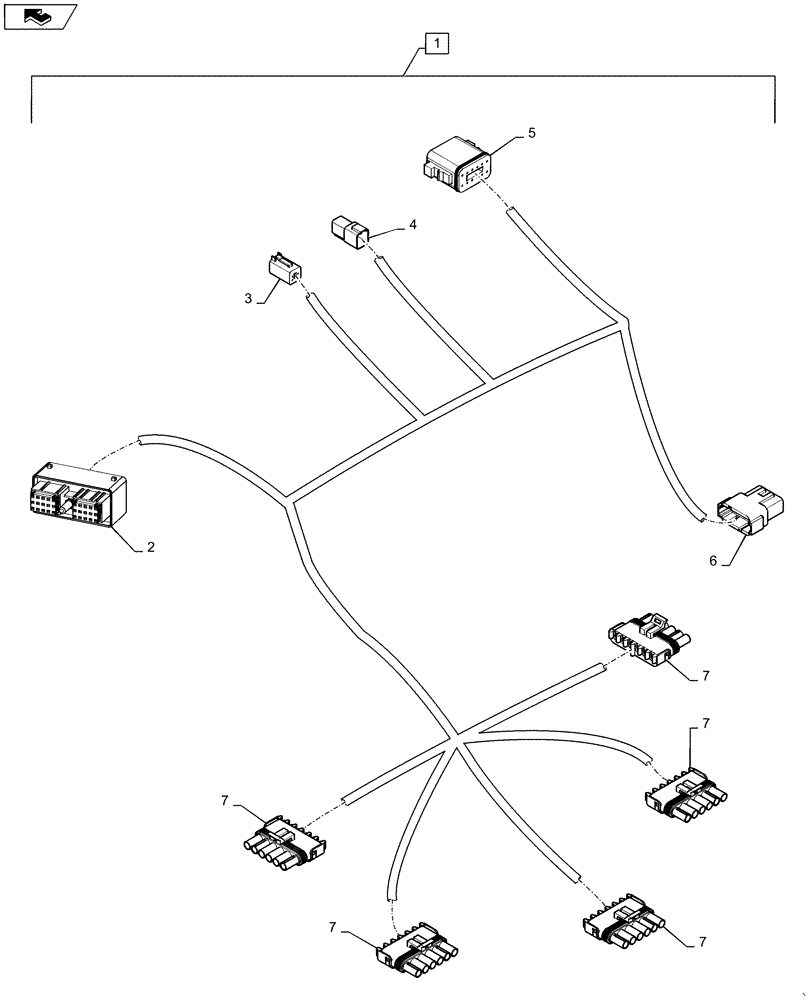 Схема запчастей Case IH 1240 - (55.100.31) - ELECTRICAL - HARNESS 84427919, STACKER CLUTCH (55) - ELECTRICAL SYSTEMS