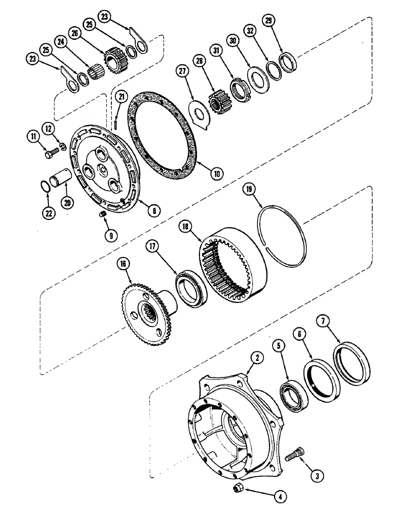 Схема запчастей Case IH 2290 - (5-206) - FRONT AXLE WHEEL HUB, MFD TRACTORS (05) - STEERING