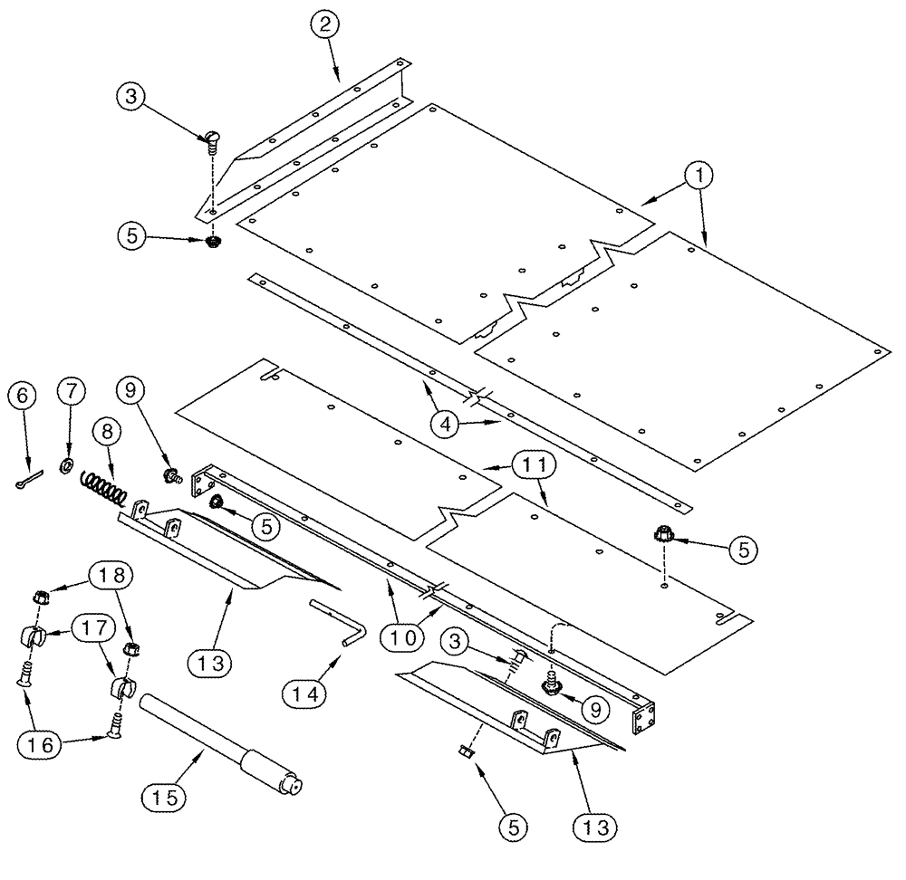 Схема запчастей Case IH 2388 - (09D-11) - TAILINGS AUGER TROUGH PANEL AND GATE - MODELS WITH STRAW SPREADER (16) - GRAIN ELEVATORS & AUGERS