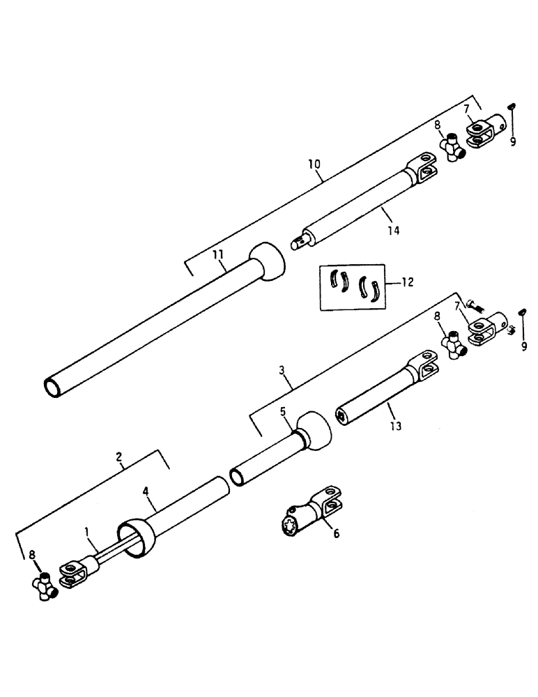 Схема запчастей Case IH 75 - (A-29) - PTO AND MAIN DRIVE SHAFTS 