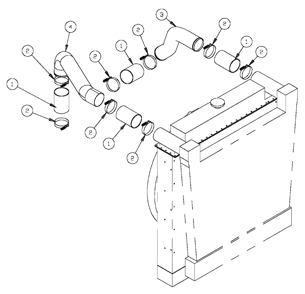 Схема запчастей Case IH FLX4300 - (02-024) - CHARGE AIR COOLER TUBE GROUP (FLX 4375) (01) - ENGINE