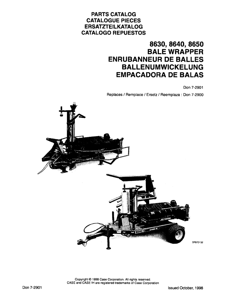 Схема запчастей Case IH 8640 - (1-00) - PARTS CATALOG 