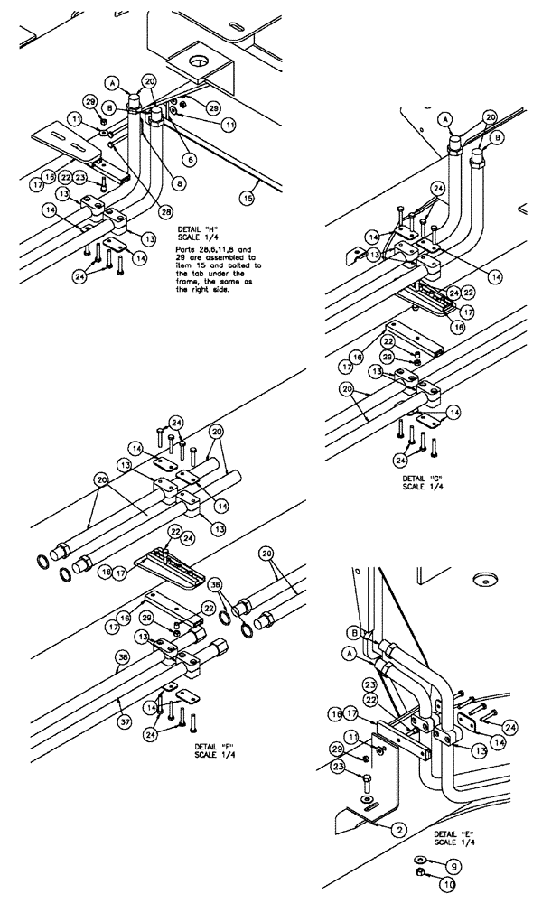 Схема запчастей Case IH SPX3200 - (06-009[02]) - STEEL LINES GROUP Hydraulic Plumbing