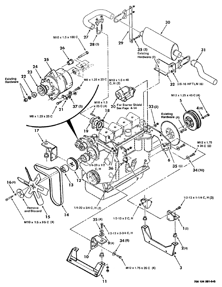 Схема запчастей Case IH 8830 - (2-56) - ENGINE ACCESSORIES AND MOUNTING ASSEMBLY, CUMMINS DIESEL (02) - ENGINE