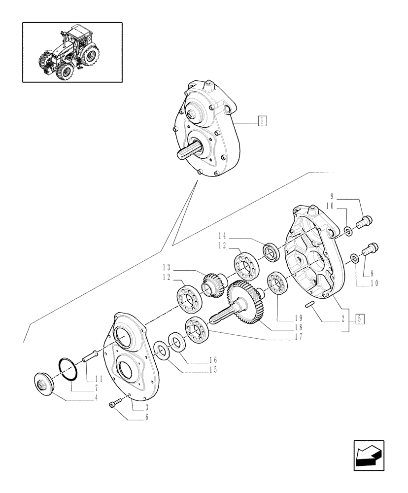 Схема запчастей Case IH MXU100 - (1.80.5/ C) - FRONT POWER TAKE-OFF (WITH 6 SPLINES) - COVER - BREAKDOWN (07) - HYDRAULIC SYSTEM