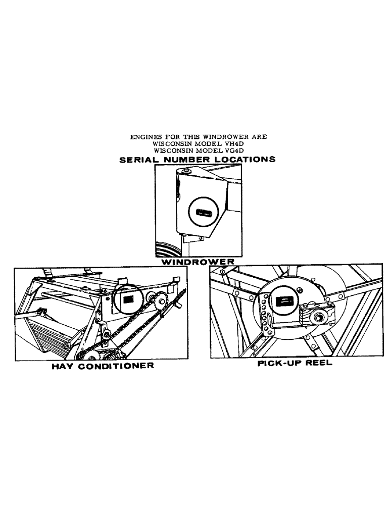 Схема запчастей Case IH 855 - (02) - CASE 855 WINDROWER, SERIAL NUMBER LOCATIONS 