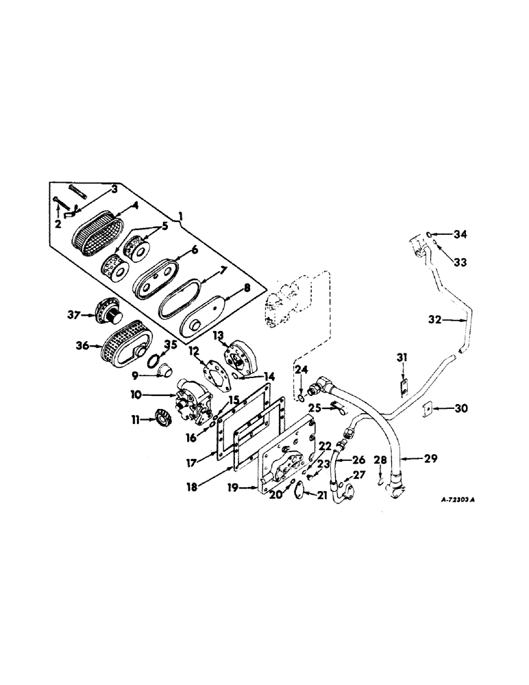 Схема запчастей Case IH 2606 - (136) - HYDRAULIC SYSTEM, HYDRAULIC POWER SUPPLY (07) - HYDRAULIC SYSTEM