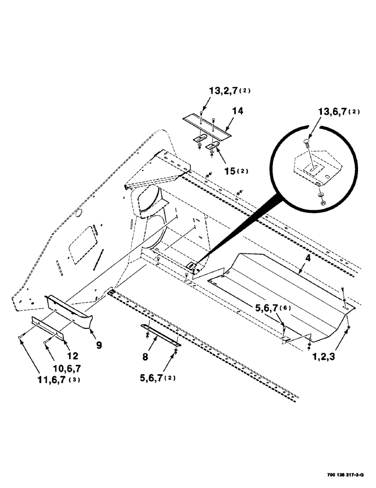 Схема запчастей Case IH SC412 - (7-40) - HEADER AUGER PAN & STRIPPER ASM. - RIGHT (12 FOOT) (09) - CHASSIS