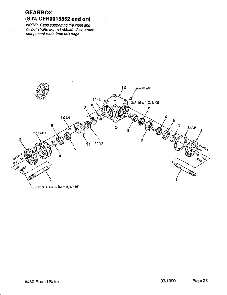 Схема запчастей Case IH 8460 - (023) - GEARBOX, SERIAL NUMBER CFH0016522 AND ON Driveline