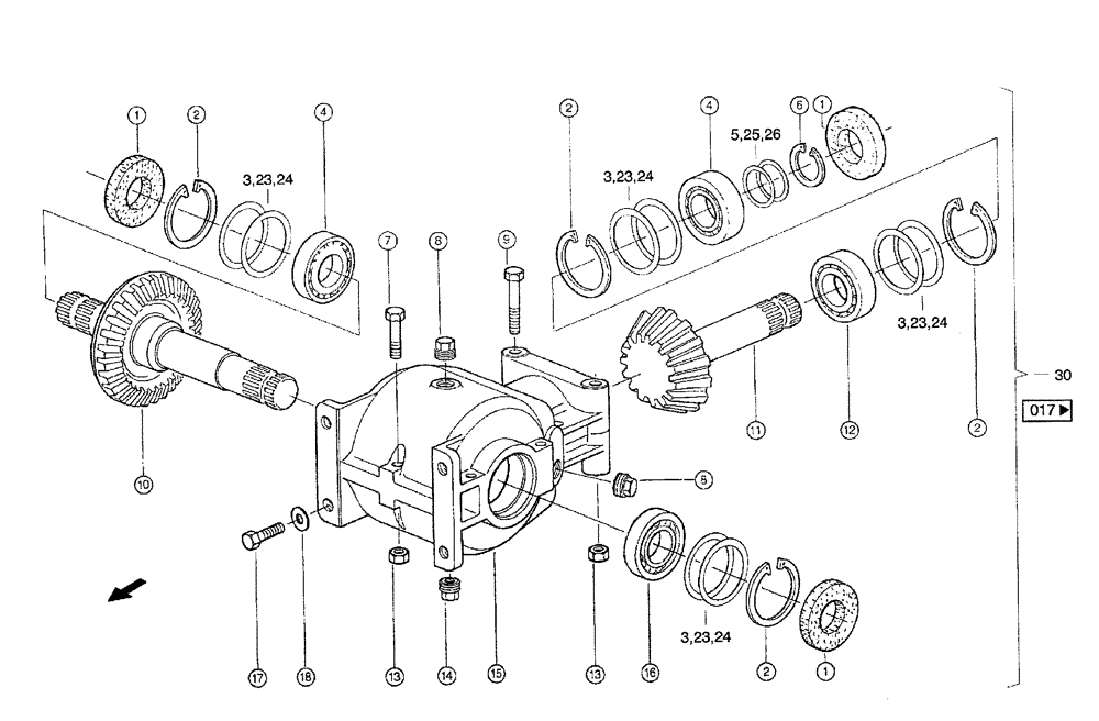 Схема запчастей Case IH 683 - (0010) - MAIN GEARBOX (MG6F) (58) - ATTACHMENTS/HEADERS