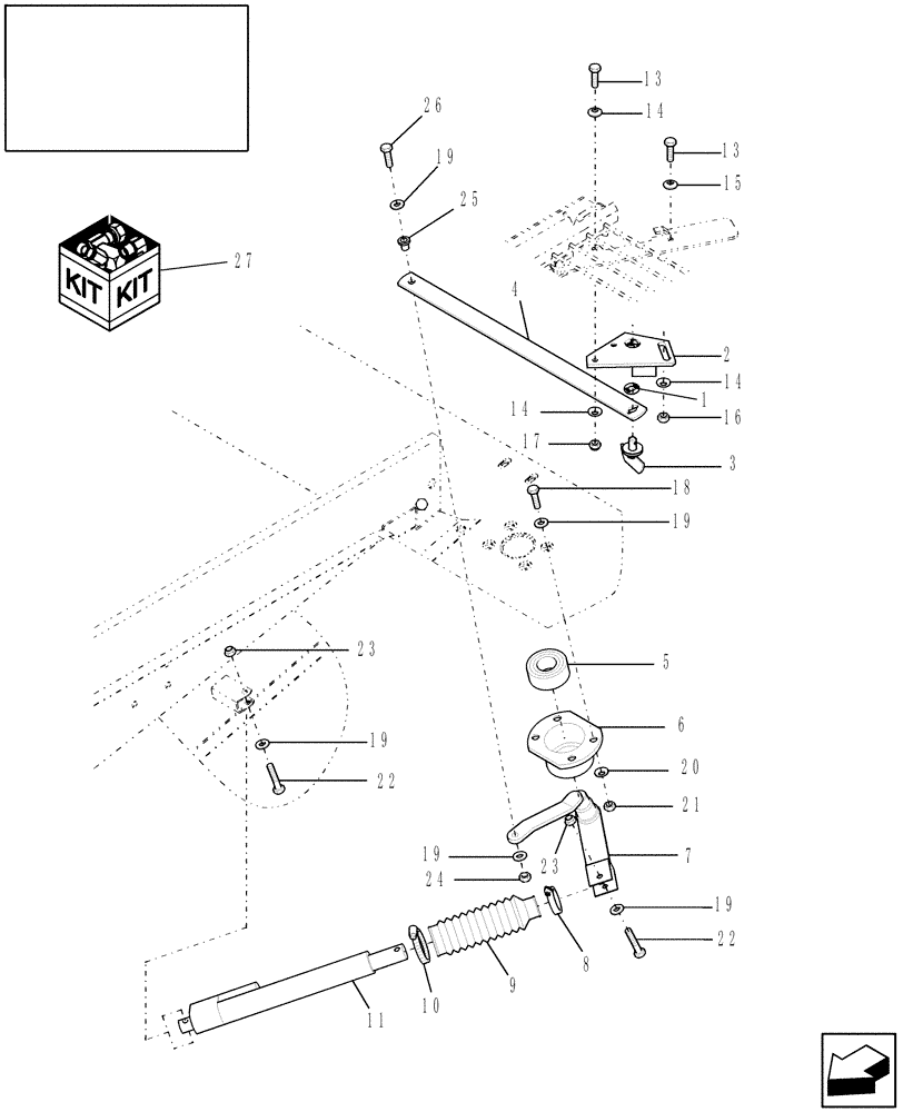 Схема запчастей Case IH 7010 - (74.118.04[01]) - REMOTE LOWER SIEVE ADJUSTMENT - 7010 (74) - CLEANING