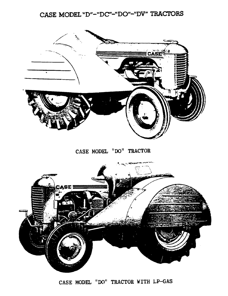 Схема запчастей Case IH D-SERIES - (006) - CASE MODEL "D"-"DC"-"DO"-"DV" TRACTORS (00) - PICTORIAL INDEX