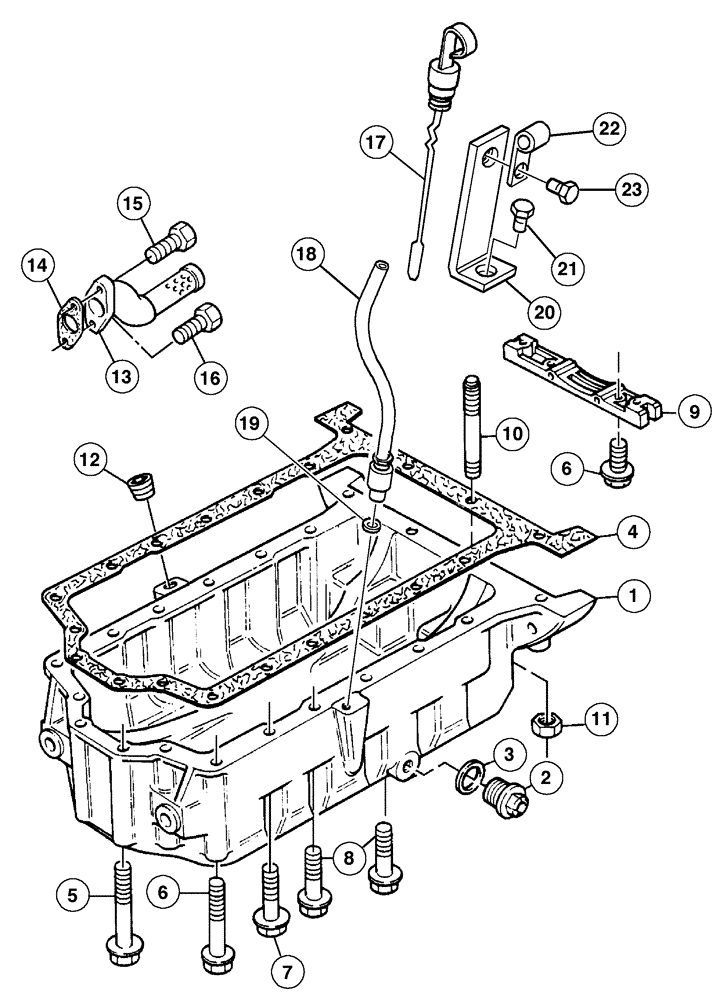 Схема запчастей Case IH CX80 - (02-48) - OIL PAN (02) - ENGINE