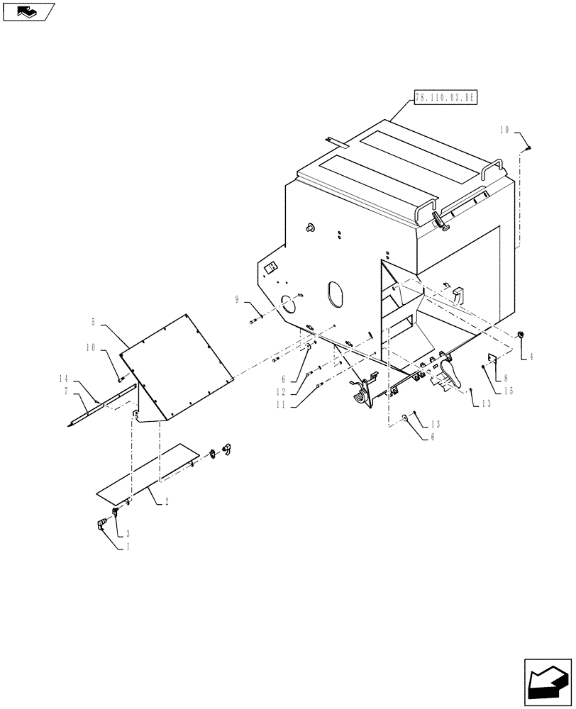 Схема запчастей Case IH 810 - (78.110.03.BD) - DOUBLE BIN, SUPPLEMENTAL ASSEMBLY, LH, 50 CUBIC FEET (78) - SPRAYING