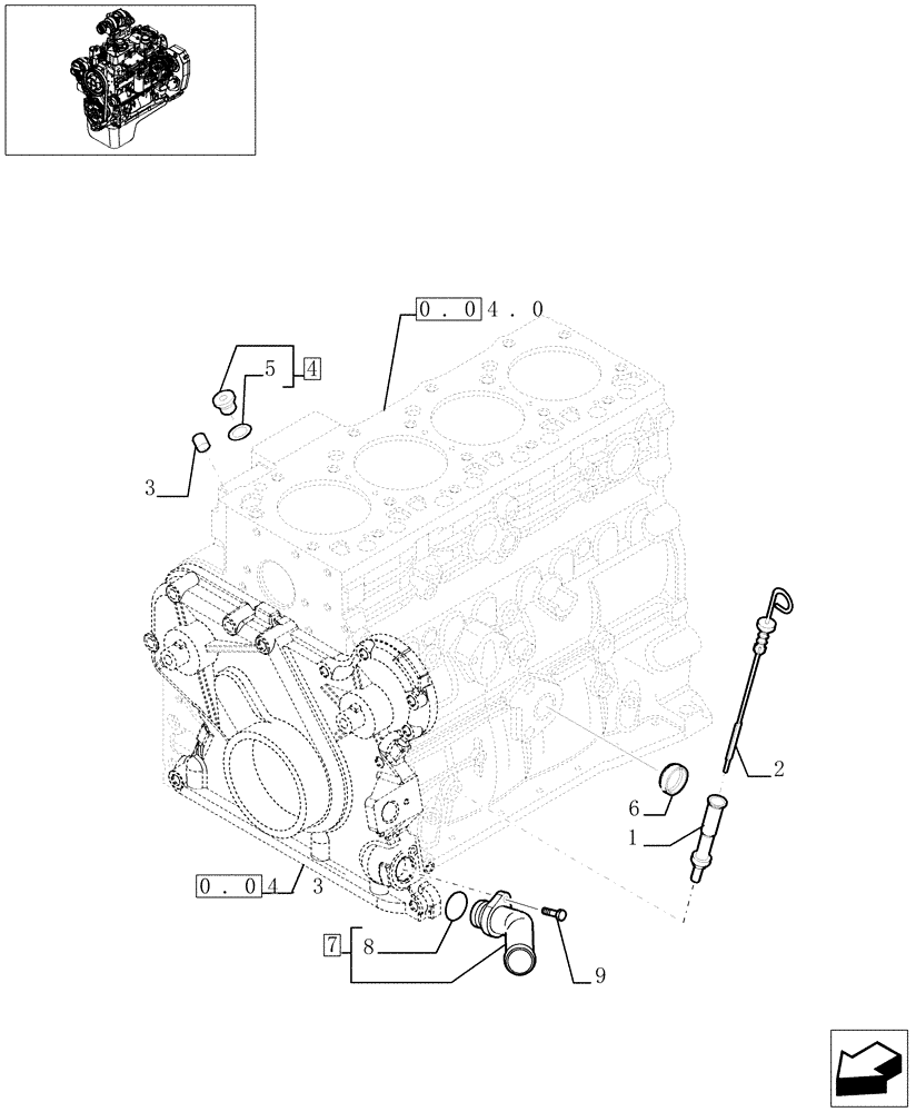 Схема запчастей Case IH F4GE0484C D601 - (0.27.0[01]) - ENGINE OIL DIPSTICK - (504065185-4891312-504031398) 