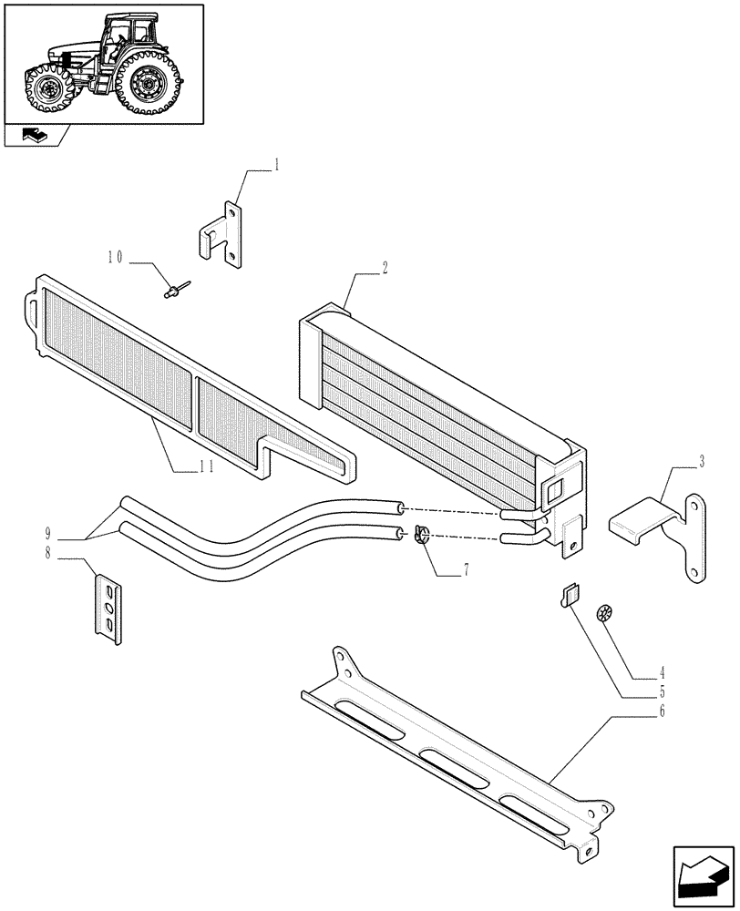 Схема запчастей Case IH FARMALL 95U - (1.27.7) - POWER SHUTTLE - HEAT EXCHANGER & PIPES (03) - TRANSMISSION