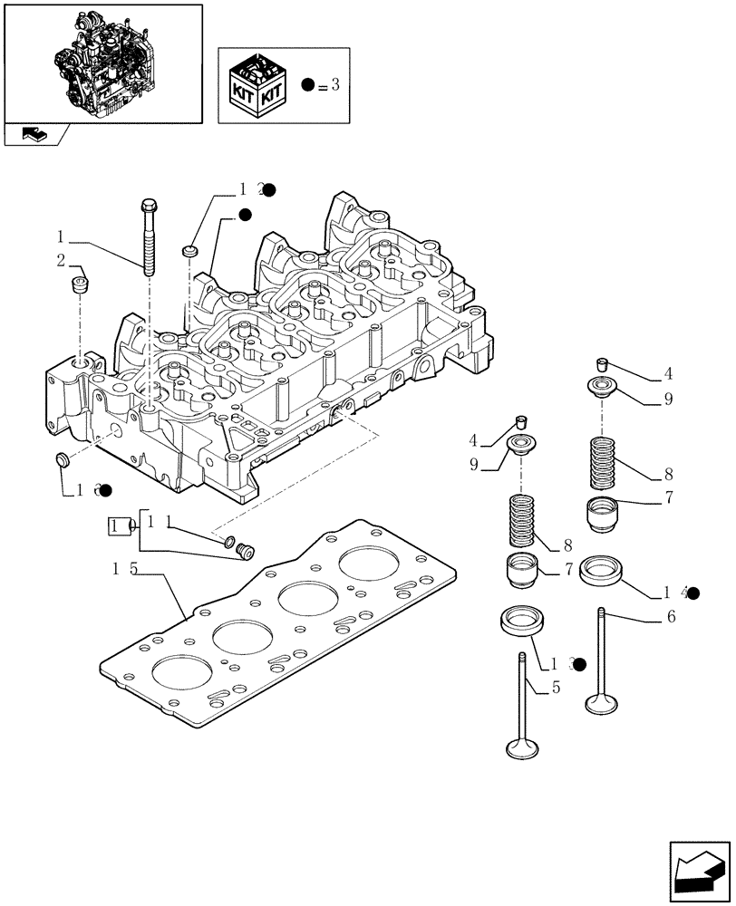 Схема запчастей Case IH FARMALL 105U - (0.06.0) - CYLINDER HEAD (01) - ENGINE