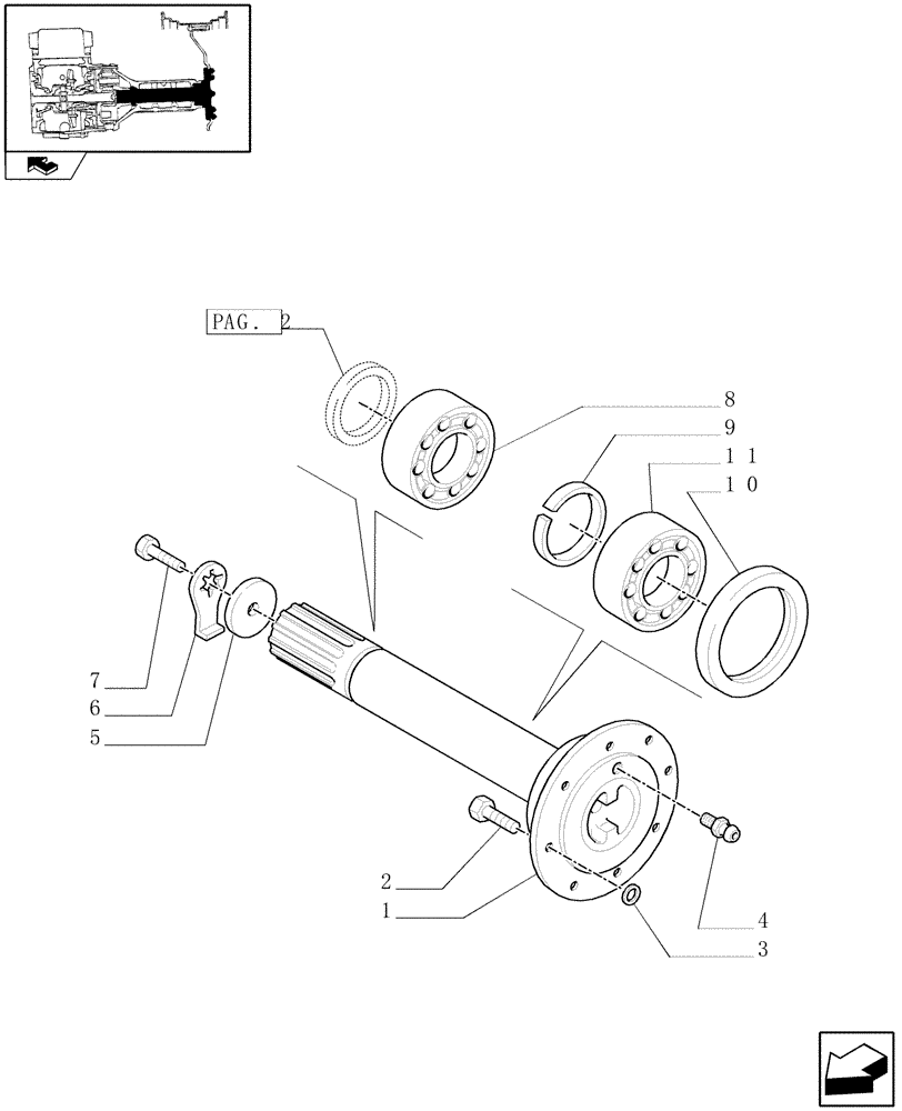 Схема запчастей Case IH FARMALL 75C - (1.48.1[01]) - FINAL DRIVE, GEARS AND SHAFTS (05) - REAR AXLE