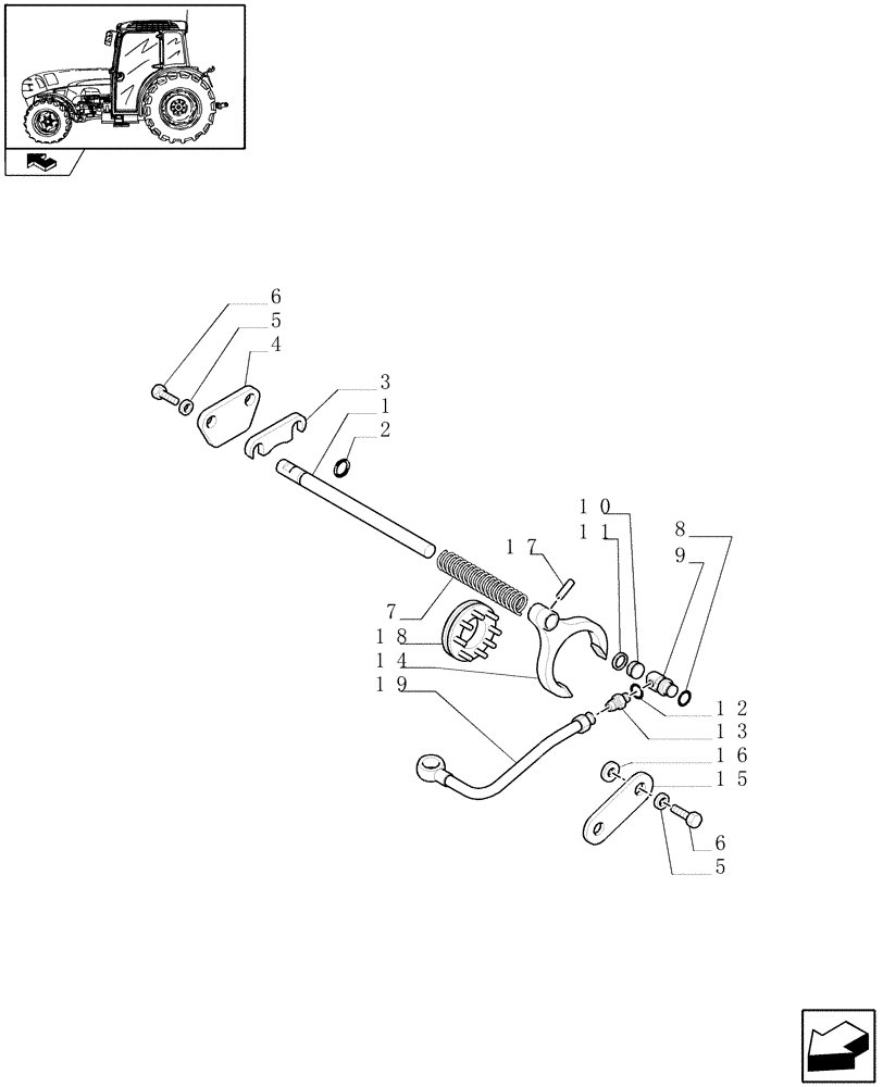 Схема запчастей Case IH FARMALL 105V - (1.32.6) - DIFFERENTIAL LOCK CONTROL (03) - TRANSMISSION