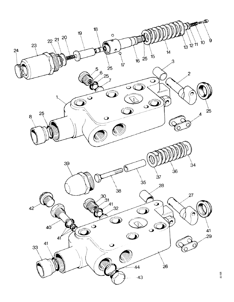 Схема запчастей Case IH 1490 - (K23-1) - TAKE-OFF VALVE ASSEMBLIES, DETENTED (07) - HYDRAULICS