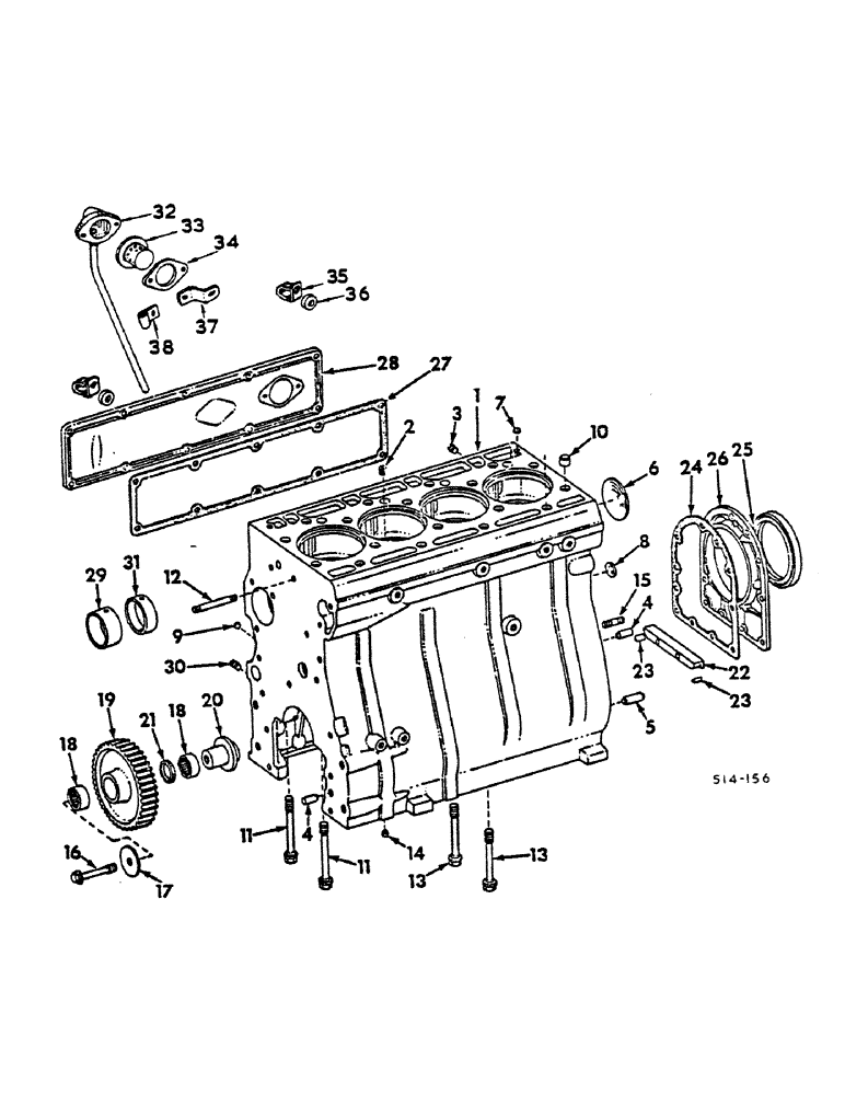 Схема запчастей Case IH 474 - (12-16) - CRANKCASE AND RELATED PARTS Power