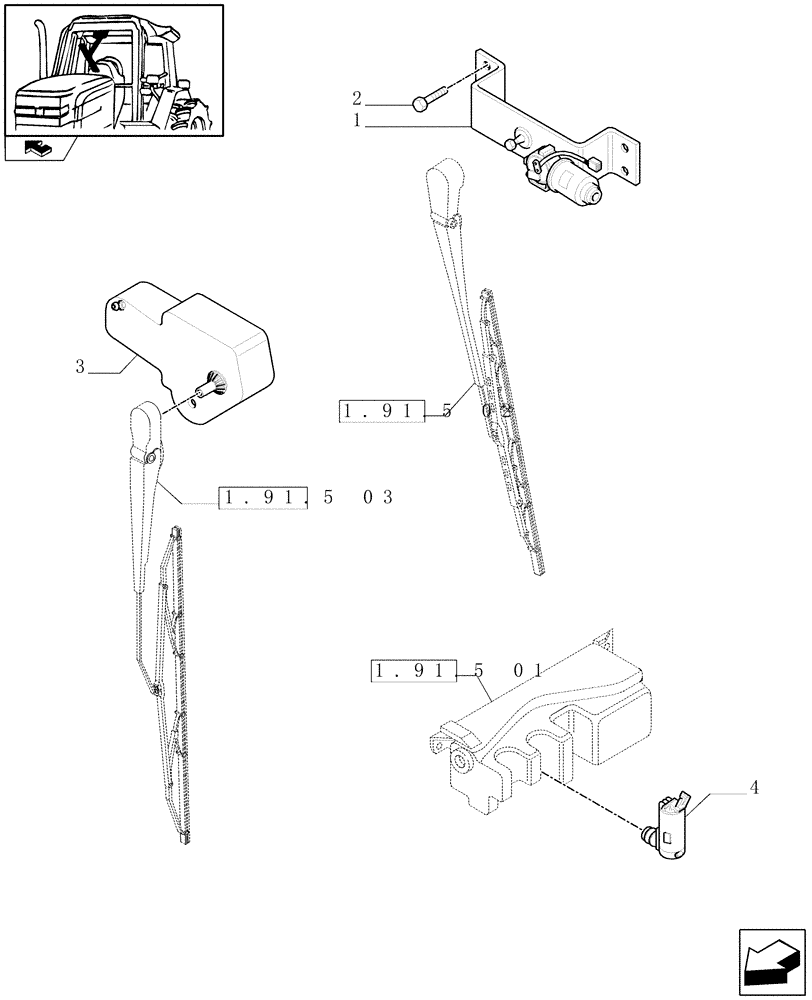 Схема запчастей Case IH PUMA 210 - (1.76.0[03]) - WIPER MOTORS AND PUMP (06) - ELECTRICAL SYSTEMS