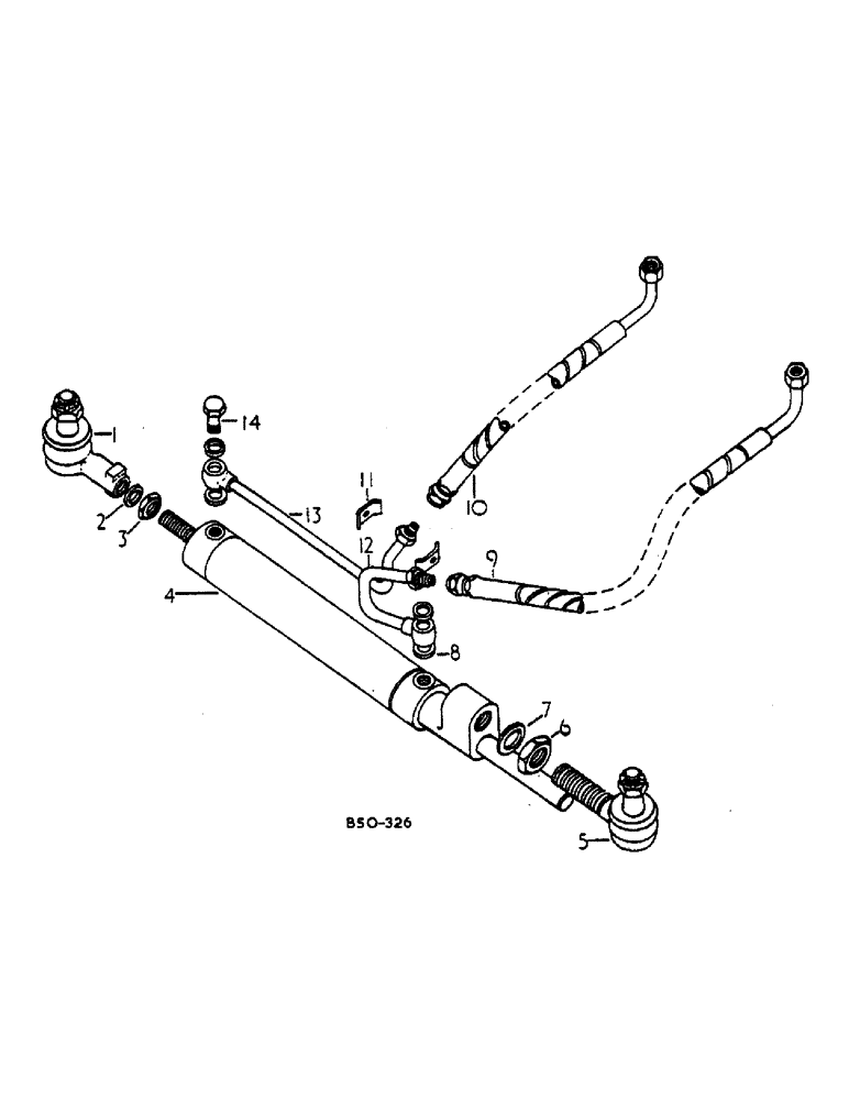 Схема запчастей Case IH 684 - (10-08) - HYDRAULICS, POWER STEERING CYLINDER CONNECTIONS, ALL WHEEL DRIVE TRACTORS (07) - HYDRAULICS