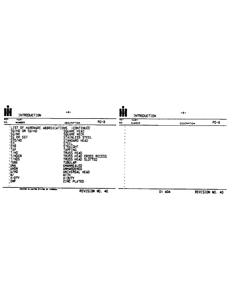 Схема запчастей Case IH 641 - (4) - INTRODUCTION 