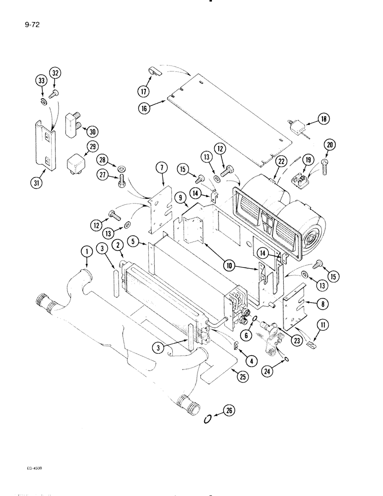 Схема запчастей Case IH 695 - (9-072) - CAB, AIR CONDITIONING BLOWER ASSEMBLY (09) - CHASSIS/ATTACHMENTS