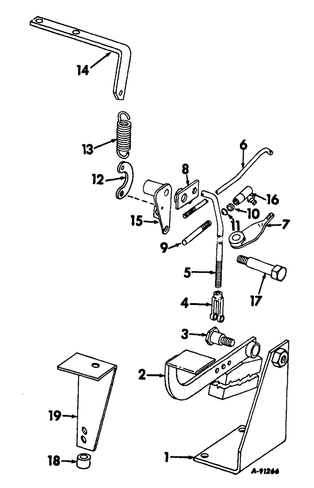 Схема запчастей Case IH 2444 - (H-10) - CONTROLS, FOOT PEDAL ACCELERATOR Controls