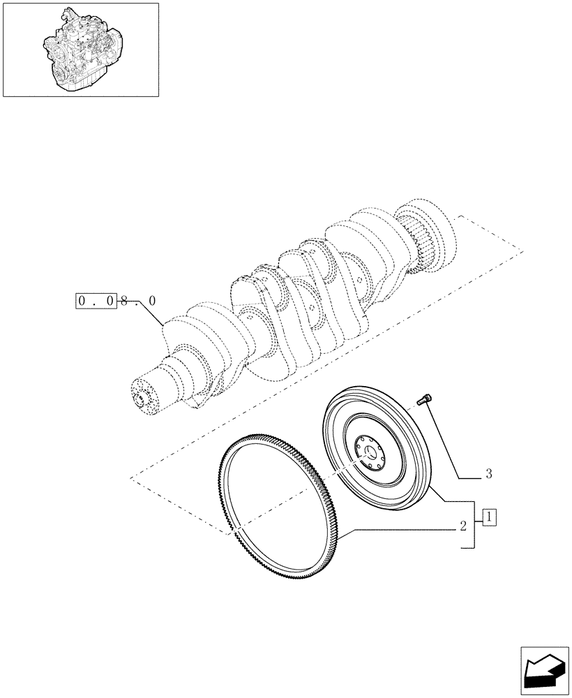 Схема запчастей Case IH F4GE9484A J602 - (0.08.3[01]) - FLYWHEEL - ENGINE (504020729) 